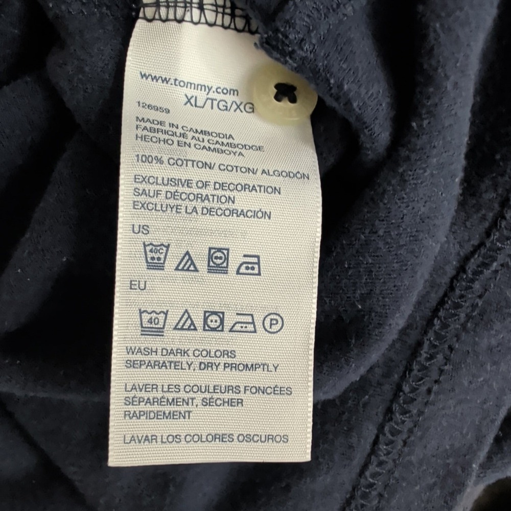 Tommy Hilfiger Polo Shirt Mens XL Navy Blue Cotton Short Sleeve Logo Excellent - Picture 5 of 5